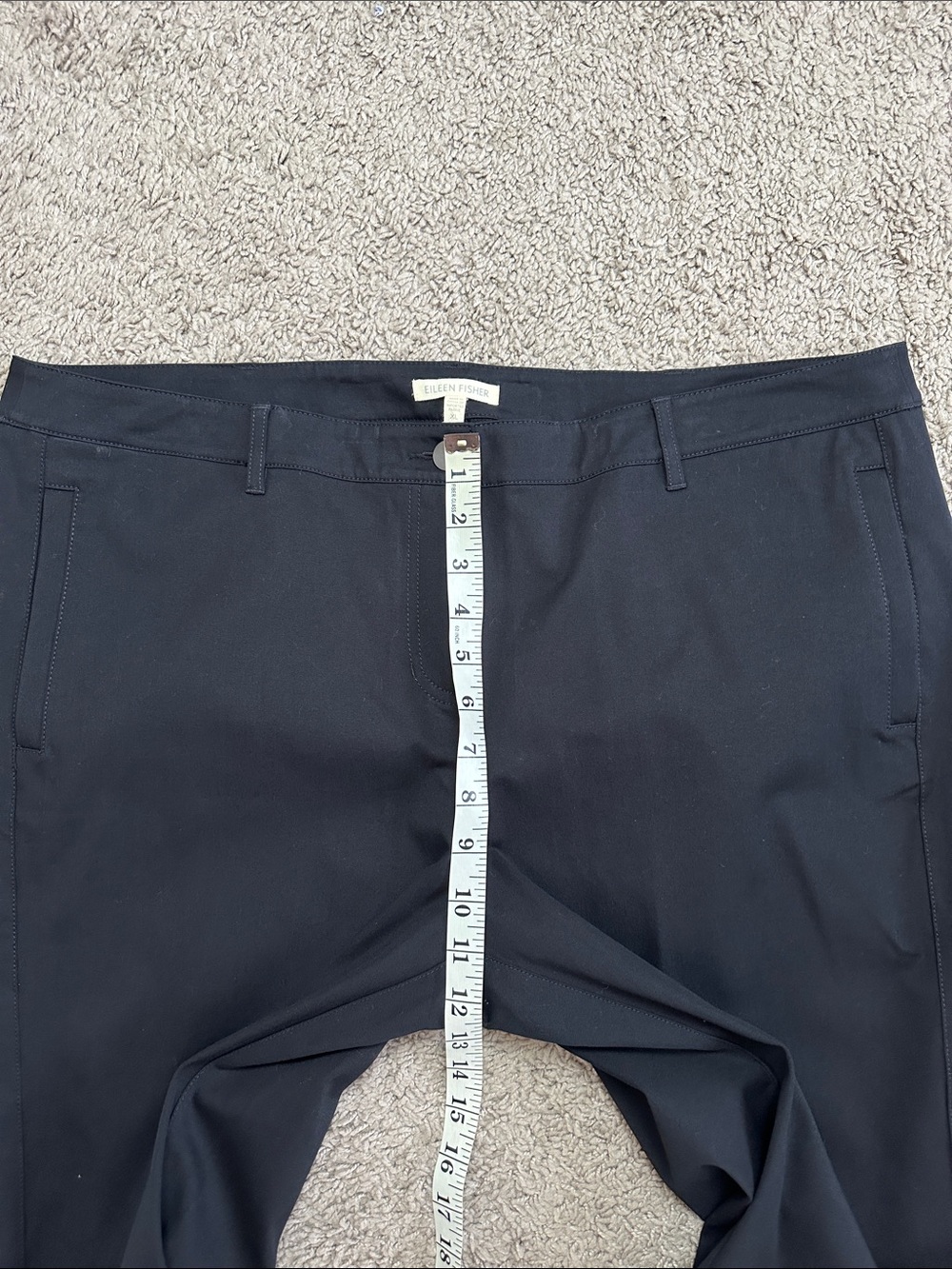 NWT Eileen Fisher ORGANIC COTTON BLACK SLIM ANKLE PANT - Picture 5 of 11